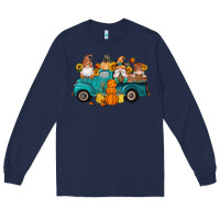 Fall Gnomes Truck Pumpkin Sunflowers Long Sleeve Tee | Teevron