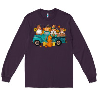 Plum fall gnomes truck pumpkin sunflowers Long Sleeve Tee - Artiststas