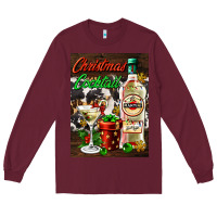 Burgundy christmas cocktail martini  air freshener Long Sleeve Tee - AdoDesignShop