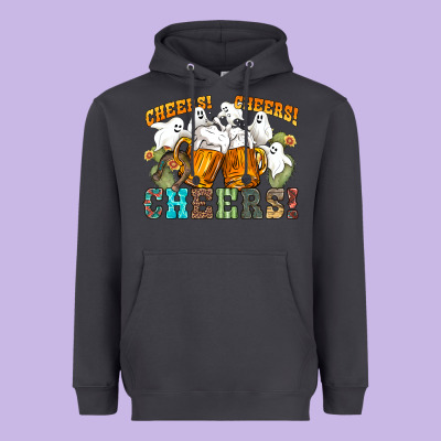 Western Cheers With Ghosts Heavyweight Hoodie Designed By Nancycooperartshop