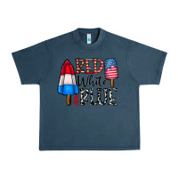 Midnight Navy red white blue Urban Heavy Tee - CowhideDigitalArt