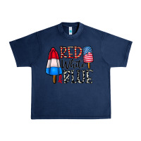 Navy red white blue Urban Heavy Tee - CowhideDigitalArt