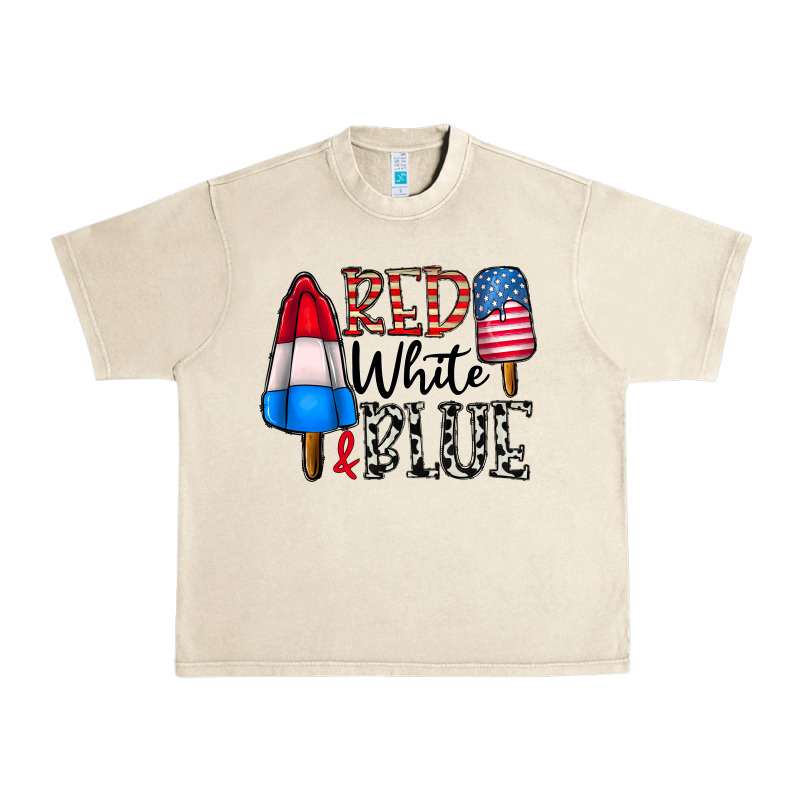 Red White Blue Urban Heavy Tee by CowhideDigitalArt | Teevron