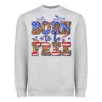 Heather Grey Born to be free Heavyweight Sweatshirt - Neo Western