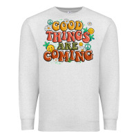 Oatmeal Heather good things are coming Premium Sweatshirt - MaliasSmallBusiness