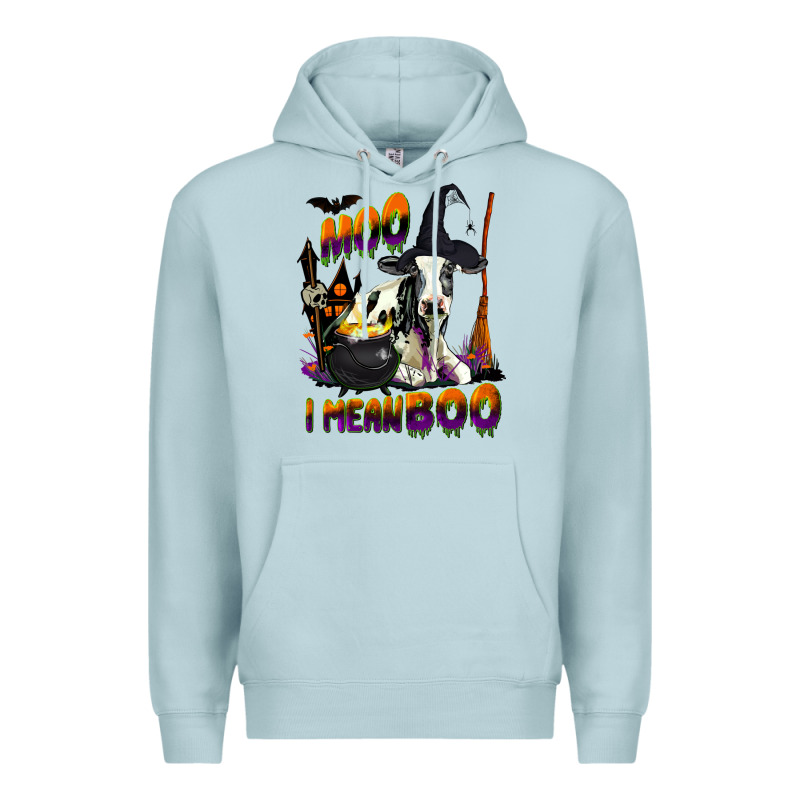 Moo I Mean Boo Holstein Cow Premium Hoodie by LillyAllenDesigns | Teevron