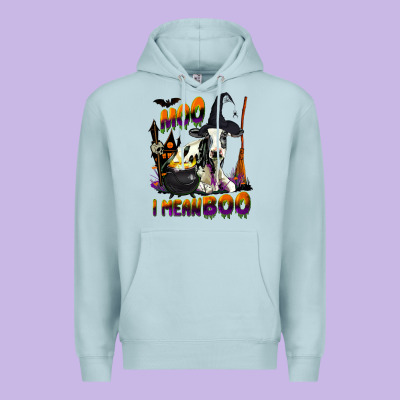 Moo I Mean Boo Holstein Cow Premium Hoodie Designed By Lillyallendesigns