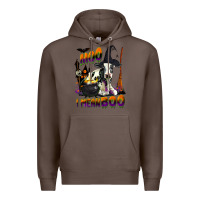 Coffee Moo I Mean Boo Holstein Cow Premium Hoodie - LillyAllenDesigns