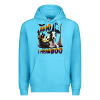 Ocean Blue Moo I Mean Boo Holstein Cow Premium Hoodie - LillyAllenDesigns