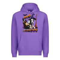 Purple Moo I Mean Boo Holstein Cow Premium Hoodie - LillyAllenDesigns