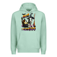 Seafoam Moo I Mean Boo Holstein Cow Premium Hoodie - LillyAllenDesigns