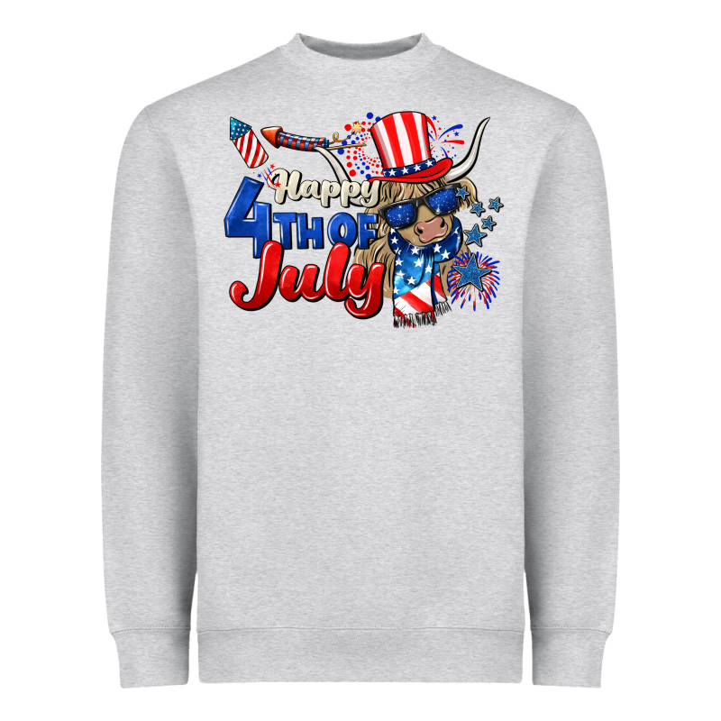 Happy 4th Of July Cow Heavyweight Sweatshirt by CowGirlArtShop | Teevron