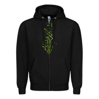 Black Lucky Bamboo Zipper Hoodie - LillyAllenDesigns