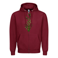 Burgundy Lucky Bamboo Zipper Hoodie - LillyAllenDesigns