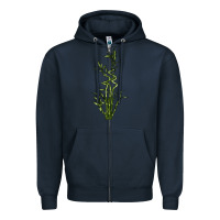 Navy Lucky Bamboo Zipper Hoodie - LillyAllenDesigns