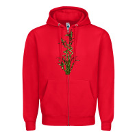 Red Lucky Bamboo Zipper Hoodie - LillyAllenDesigns