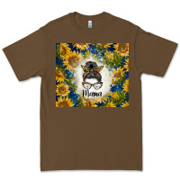 Cacao sunflowers messy bun mama Premium Tee - BarkalooDesign
