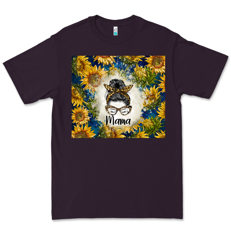 Sunflowers Messy Bun Mama Premium Tee by BarkalooDesign | Teevron
