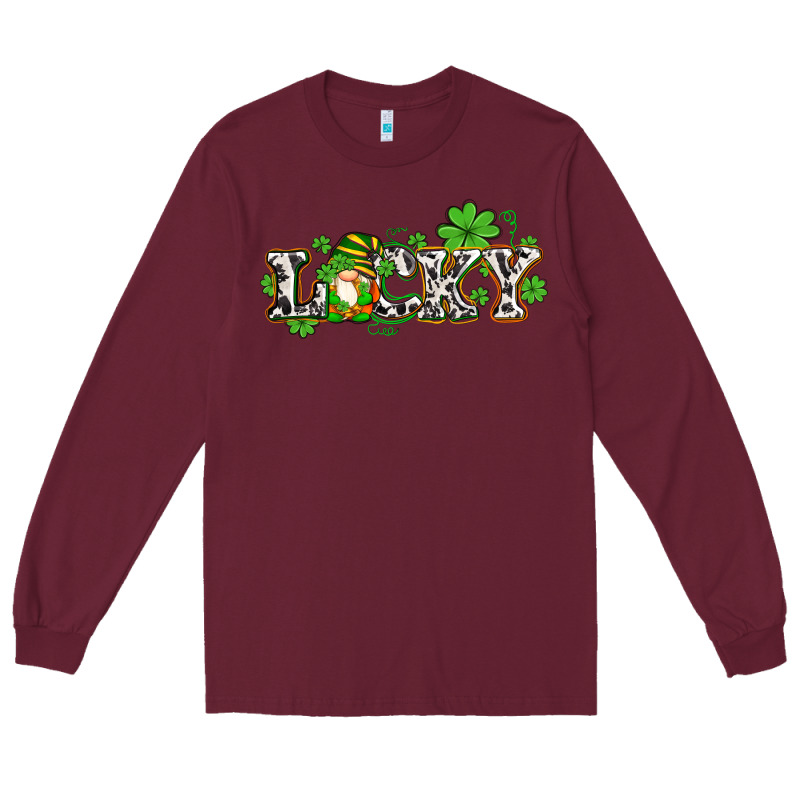Lucky With Gnome And  Shamrocks Long Sleeve Tee by AdoDesignShop | Teevron