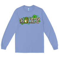 Colony Blue lucky with gnome and  shamrocks Long Sleeve Tee - AdoDesignShop