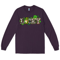 Plum lucky with gnome and  shamrocks Long Sleeve Tee - AdoDesignShop