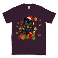 Plum black cat meowy christmas Classic Tee - AdoDesignShop