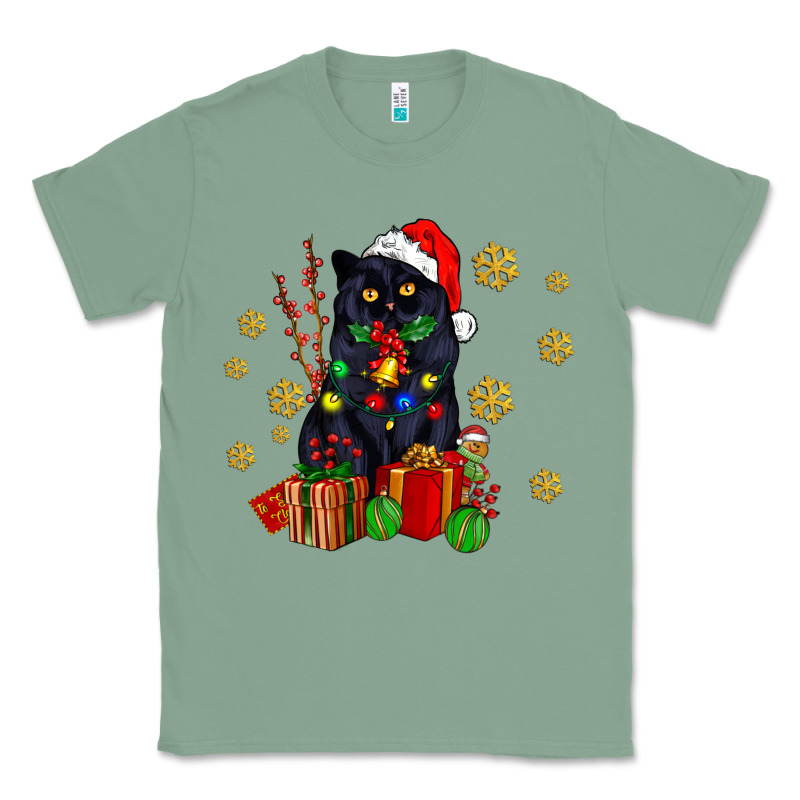 Black Cat Meowy Christmas Classic Tee by AdoDesignShop | Teevron