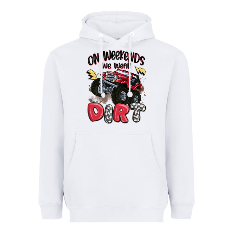 On Weekends We Wear Dirt Heavyweight Hoodie by MaliasSmallBusiness | Teevron