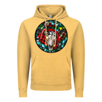 Vintage Mustard Christmas skull Vintage Hoodie - RanaPortraitStore