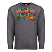 Charcoal Heather camping vibes Premium Sweatshirt - NancyCooperArtShop