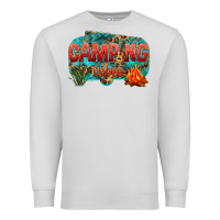 Dove Grey camping vibes Premium Sweatshirt - NancyCooperArtShop
