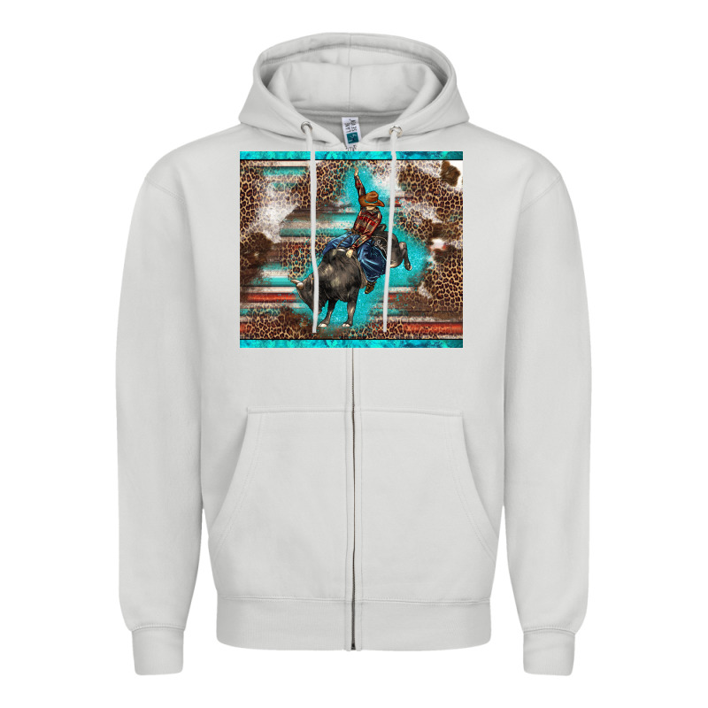 Western Rodeo Bullfighter Serape Leopards Turquoise's Gliterrs Zipper Hoodie by BarkalooDesign | Teevron