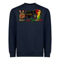 Navy peace love juneteenth raised fist Heavyweight Sweatshirt - HRA Design Shop