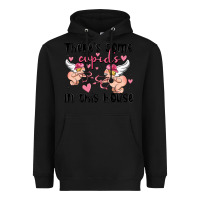 Black there's some cupid's in this house Heavyweight Hoodie - MaliasSmallBusiness