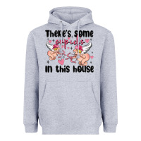 Heather Grey there's some cupid's in this house Heavyweight Hoodie - MaliasSmallBusiness