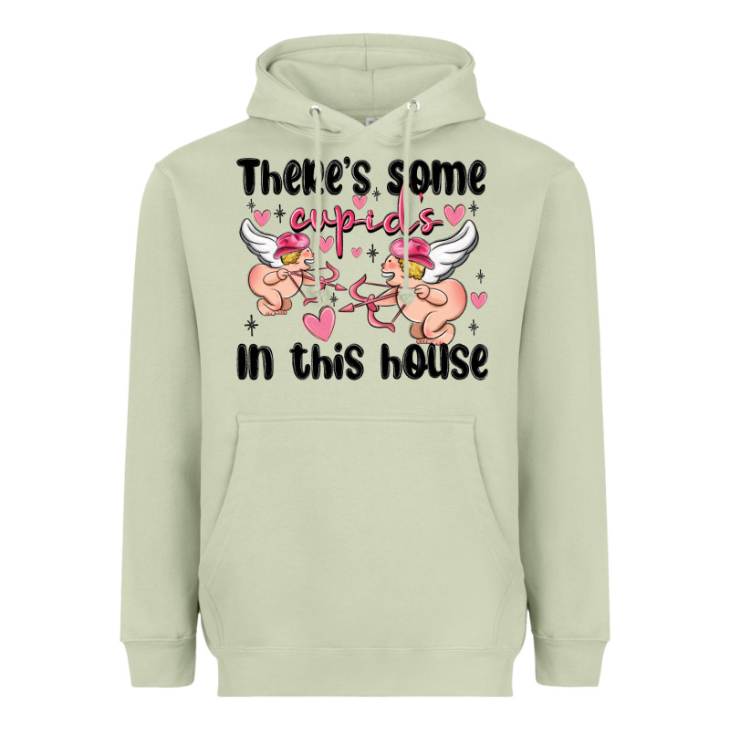 There's Some Cupid's In This House Heavyweight Hoodie by MaliasSmallBusiness | Teevron