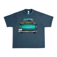 Midnight Navy western truck back view Urban Heavy Tee - FaDigitalArtStudio