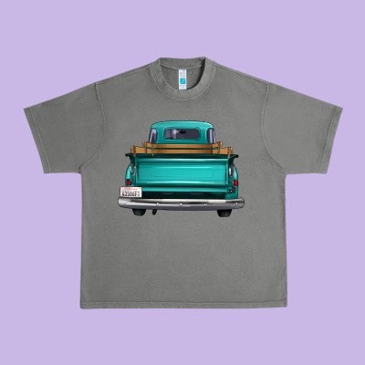 Western Truck Back View Urban Heavy Tee Designed By Fadigitalartstudio