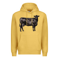 Antique Gold black angus cow Premium Hoodie - LillyAllenDesigns