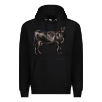 Black black angus cow Premium Hoodie - LillyAllenDesigns