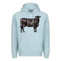 Blue Mist black angus cow Premium Hoodie - LillyAllenDesigns