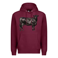 Burgundy black angus cow Premium Hoodie - LillyAllenDesigns