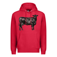 Cardinal black angus cow Premium Hoodie - LillyAllenDesigns