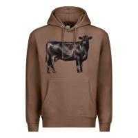 Chestnut black angus cow Premium Hoodie - LillyAllenDesigns