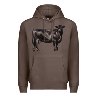Coffee black angus cow Premium Hoodie - LillyAllenDesigns