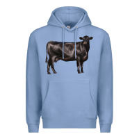 Colony Blue black angus cow Premium Hoodie - LillyAllenDesigns