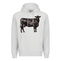 Dove Grey black angus cow Premium Hoodie - LillyAllenDesigns