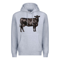 Heather Grey black angus cow Premium Hoodie - LillyAllenDesigns
