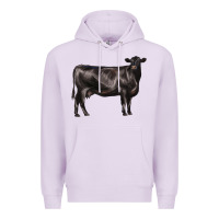 Lilac black angus cow Premium Hoodie - LillyAllenDesigns