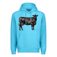 Ocean Blue black angus cow Premium Hoodie - LillyAllenDesigns